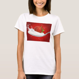 Strawberry with milk splash T-Shirt