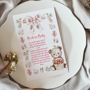 Strawberry Woodland Baby Shower Books for Baby  Enclosure Card