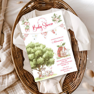 Strawberry Woodland Baby Shower Invitation