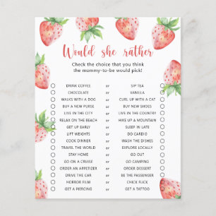 Strawberry / Would She Rather Baby Shower Game