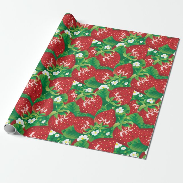 Strawberry Wrapping Paper (Unrolled)