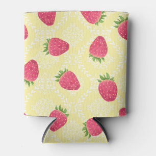 Strawberry Yellow with Motif Can Cooler