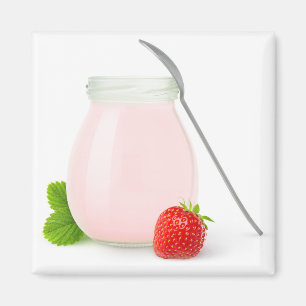Strawberry yogurt magnet