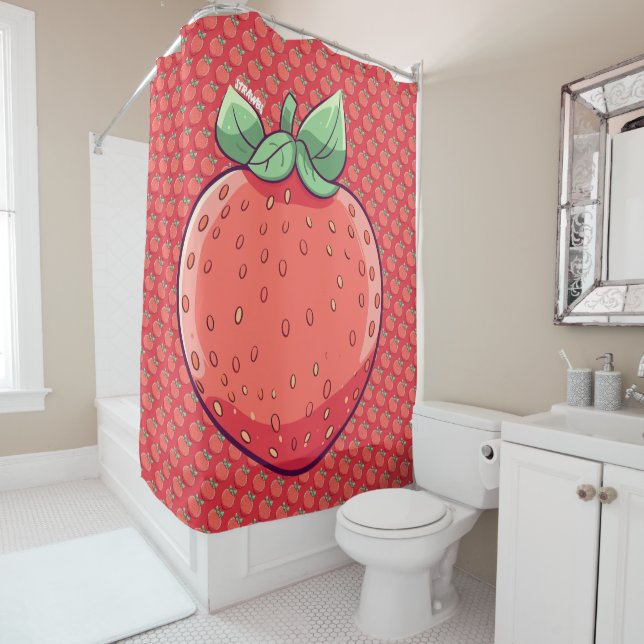 Strawbs shower curtain (In Situ)