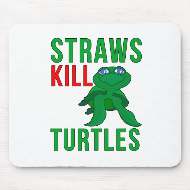 Straws Kill Turtles Mouse Mat (Front)