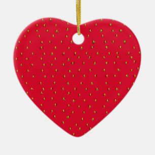 Strawsberry Background red Ceramic Tree Decoration