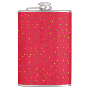 Strawsberry Background red Hip Flask