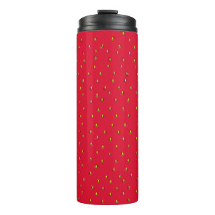 Strawsberry Background red Thermal Tumbler