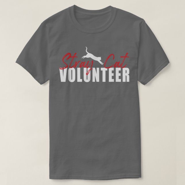 Stray Cat Volunteer Leaping Cat  T-Shirt (Design Front)