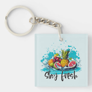 Stray Fresh - Summer - Watercolor Tropical Fruits Key Ring
