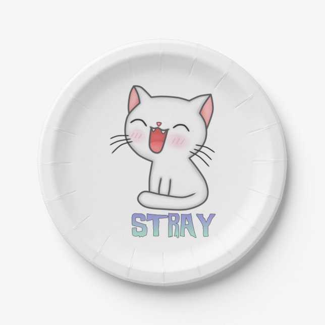Stray Game - Stray - Stray Cat - Stray Cat Game! C Paper Plate (Front)