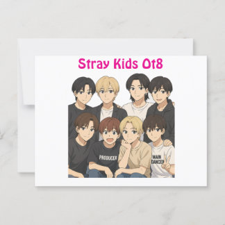 Stray Kids Anime Graphic  Postcard