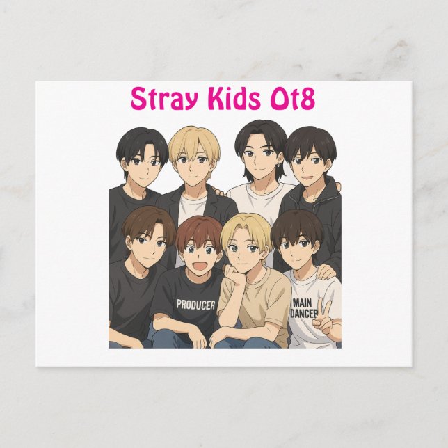 Stray Kids Anime Graphic  Postcard (Front)