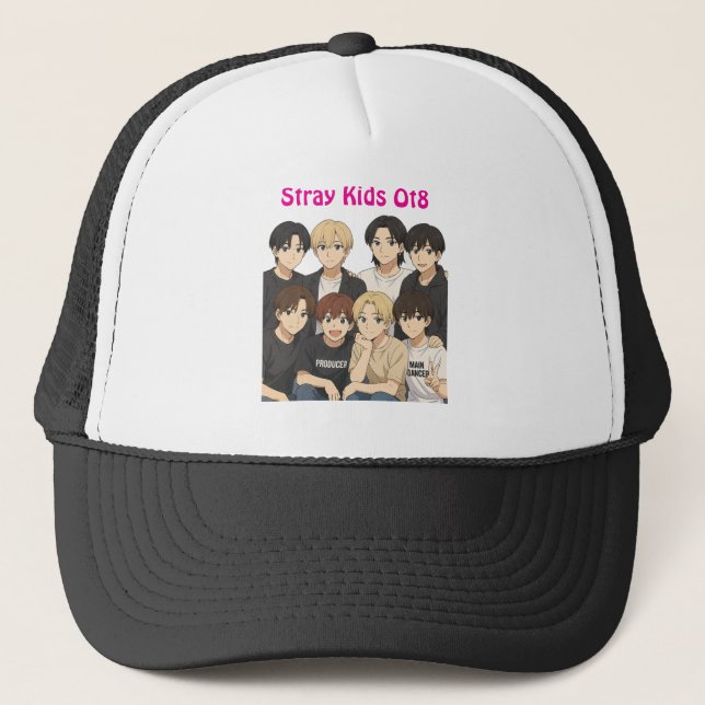 Stray Kids Anime Graphic Trucker Hat (Front)