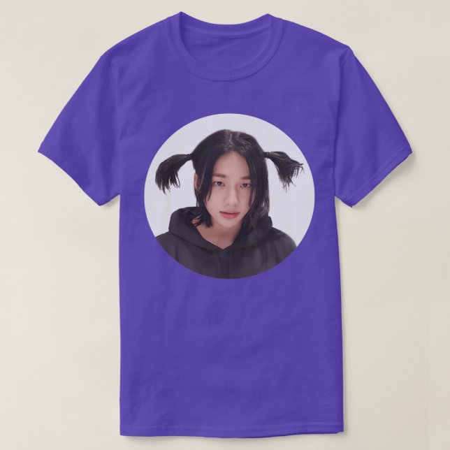 Stray Kids Hyunjin Pig Tails Cute Hair Circle Cut T-Shirt (Design Front)