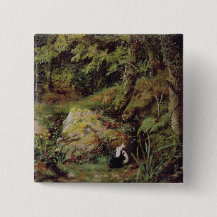 Stray rabbits 15 cm square badge