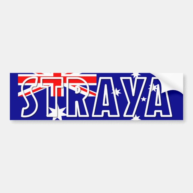 Straya Aussie Flag Bumper Sticker (Front)