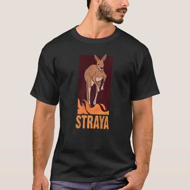 Straya Patriotic Australian Kangaroo Australia   T-Shirt (Front)