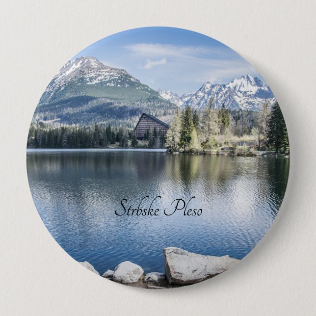 Strbske Pleso, High Tatras, Slovakia, 10 Cm Round Badge (Front)