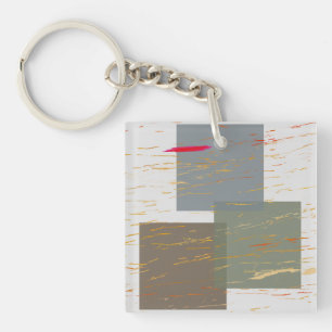 Streak Squares Metal Print Key Ring