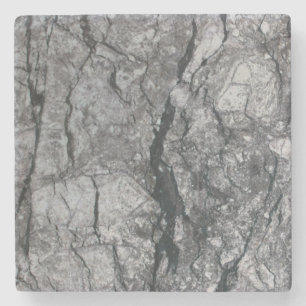 Streaked ebony ivory marble stone coaster