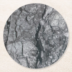 streaked ebony ivory marble stone round paper coaster
