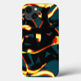 Streaks burnt yellow red looks terry, flawed spray iPhone 13 case