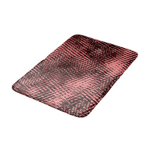 Streaks crossed and blurred, peach or salmon colou bath mat
