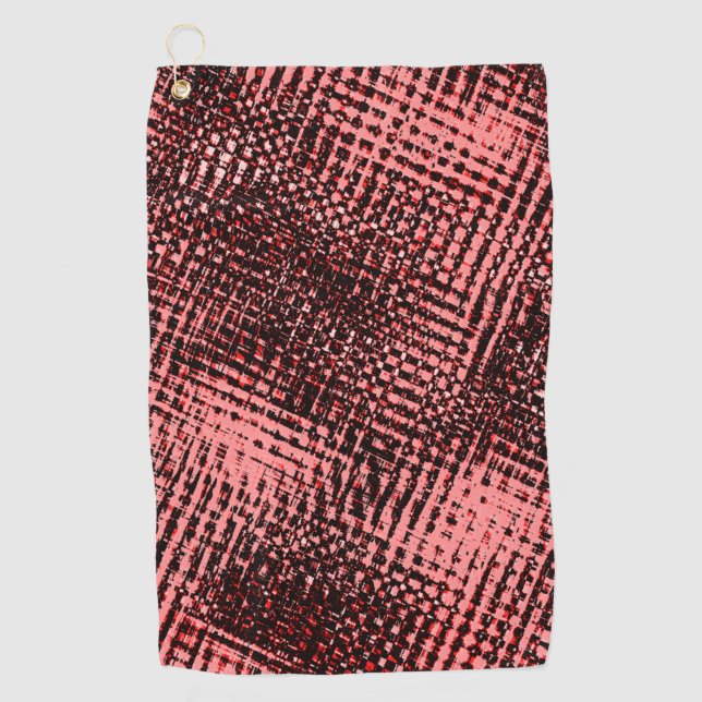 Streaks crossed and blurred, peach or salmon colou golf towel (Front)