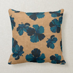 Streaky Hawaiian Hibiscus Reversible Pillows