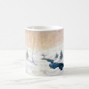 Stream in a Snowy Winter Landscape (Christmas Art) Coffee Mug