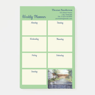 Stream New England Landscape Watercolor Painting Post-it Notes