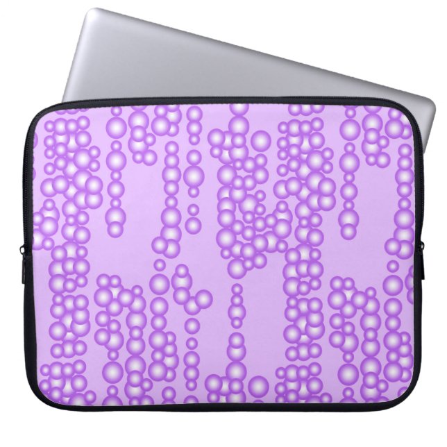 Stream of bubbles, lavender shades laptop sleeve (Front)