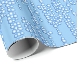 Stream of bubbles, shades of light blue wrapping paper