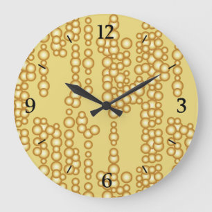 Stream of golden bubbles large clock