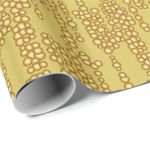 Stream of golden bubbles wrapping paper
