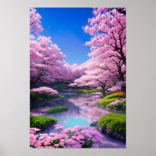 Stream of Reflection, Spring Garden Poster