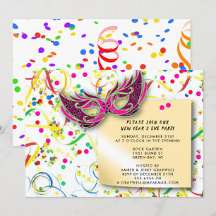 Streamers & Confetti New Year’s Eve Party Invitation