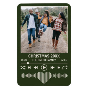 Streaming Music Green Player Photo Christmas Magnet