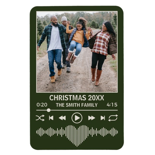 Streaming Music Green Player Photo Christmas Magnet (Vertical)