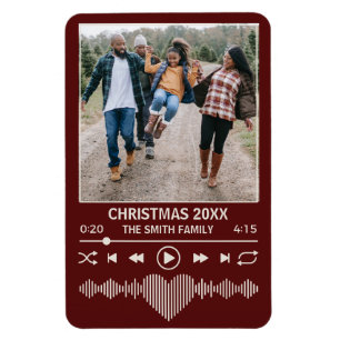 Streaming Music Red Player Photo Christmas Magnet