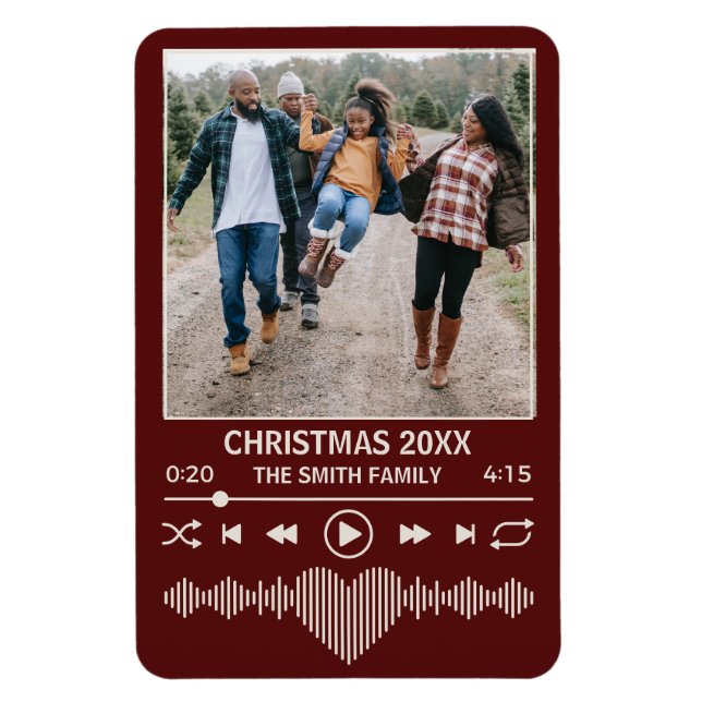 Streaming Music Red Player Photo Christmas Magnet (Vertical)