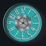 Streamline Art Deco Wall Clock - Aqua<br><div class="desc">Streamline Art Deco Wall Clock - Aqua - It's time for a blast from the past. This Retro Wall Clock will accent in your place with Art Deco style. Looks awesome in the den! Original illustrations by Diane Dempsey. See more fun Retro Christmas goods at our shop: RetroChristmasCardCompany.com. All images...</div>