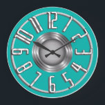 Streamline Art Deco Wall Clock - Aqua<br><div class="desc">Streamline Art Deco Wall Clock - Aqua - It's time for a blast from the past. This Retro Wall Clock will accent in your place with Art Deco style. Looks awesome in the lounge! Original illustrations by Diane Dempsey. See more fun Retro Christmas goods at our shop: RetroChristmasCardCompany.com. All images...</div>