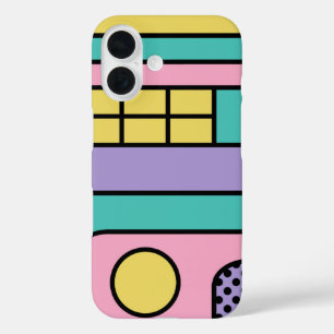 Streamline Moderne Retro Style Geometric Design iPhone 16 Case