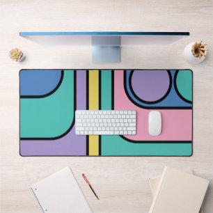 Streamline Moderne Retro Style Geometric Design Desk Mat