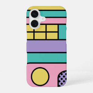 Streamline Moderne Retro Style Geometric Design iPhone 16 Case
