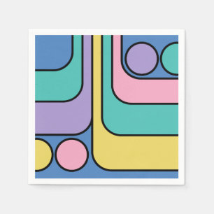 Streamline Moderne Retro Style Geometric Design Napkin