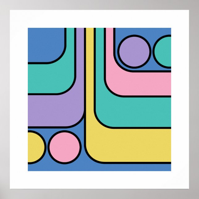 Streamline Moderne Retro Style Geometric Design Poster (Front)