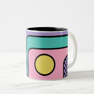Streamline Moderne Retro Style Geometric Design Two-Tone Coffee Mug